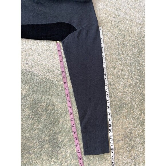 Obermeyer Sz L Gray Black Women's Classic Wool Blend Nordic 1/4 Zip Ski Sweater - Picture 5 of 7